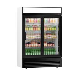 Frigo per bibite - 880 litri - con 2 porte scorrevoli in vetro e display pubblicitario
