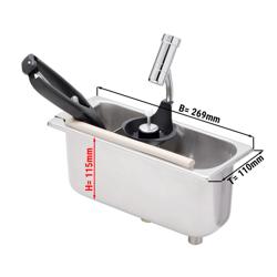 Lavador de colher de gelado WATERSTOP com duche para porcionador com válvula antirretorno integrada & regulador de jato de água integr. 269x110x115mm