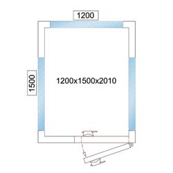 Komora chłodnicza - 1200x1500 mm - 2,6 m³ - z 3 szklanymi bokami