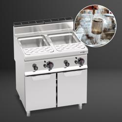 Gazlı Makarna Haşlama Makinesi - 700 Seri - 30L+30L - 20kW - Tahliye Musluklu