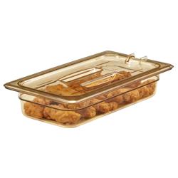 (6 kpl) CAMBRO | H-PAN™ – Lämpöä kestävät GN 1/3 -kannet – lovella ja kahvalla – meripihkanvärinen