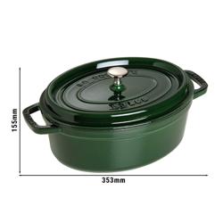 STAUB | Cocotte Oval Enamelled Cast Iron Casserole Dish – 290 mm Oval – Basil Green