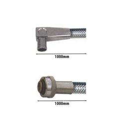 Manguera de gas de seguridad - 1000mm - Norma EN14800 - con válvula de seguridad y protección contra rotura de manguera