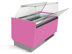 Štand za sladoled - Liam - 1560 mm - Sa LED osvjetljenjem - Za 13+13 posuda - Ružičasta boja