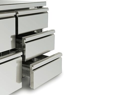 Bloc 3 tiroirs pour comptoir à bière - inox - 560x612.8x805mm - composé de 3x 1/3 tiroirs