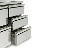 Drawer kit - Stainless steel - 560x612.8x805mm - for Refrigerated Beer Counter, BA series - 3 drawers, 1/3 split