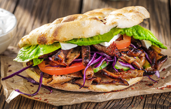 Robô kebab a gás - 5 queimadores - máx. 120 kg
