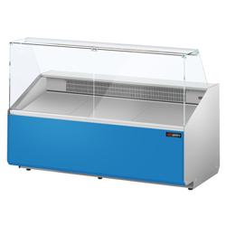 Banco gastronomia professionale Alma - 1881x979mm - Statica - 387 L - Vetro dritto - Pannello frontale Hellblau - Colore Dunkelgrau