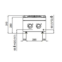 Fornello a gas - 12 kW - 2 fuochi