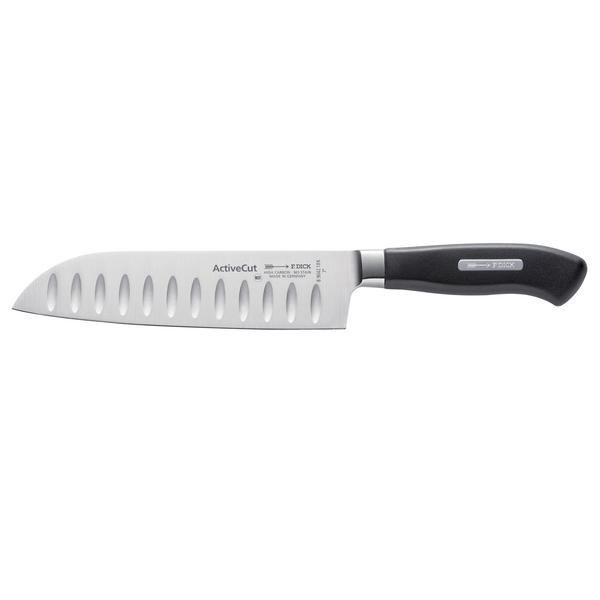 F. DICK | ActiveCut Santoku Knife – Granton edge (Kullenschliff) - 180 mm - Black handle