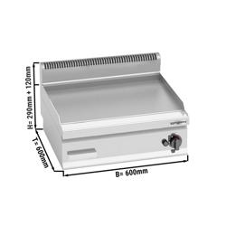 Gasbakplaat - 8kW - Glad - Bakoppervlak: 596x430mm