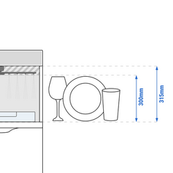 Double-walled glasswasher - Digital - 2.97 kW - incl. descaler - with detergent pump & rinse aid pump
