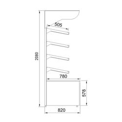 Expositor de pan - 1200x820x2080mm - con 4 estantes