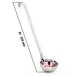 (4 pcs) Louche à sauce - Ø 80mm - Longueur : 320mm - Acier inoxydable