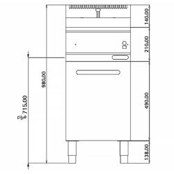Sähkökäyttöinen rasvakeitin - 10 l - 6 kW - sis. alarungon - 400 V
