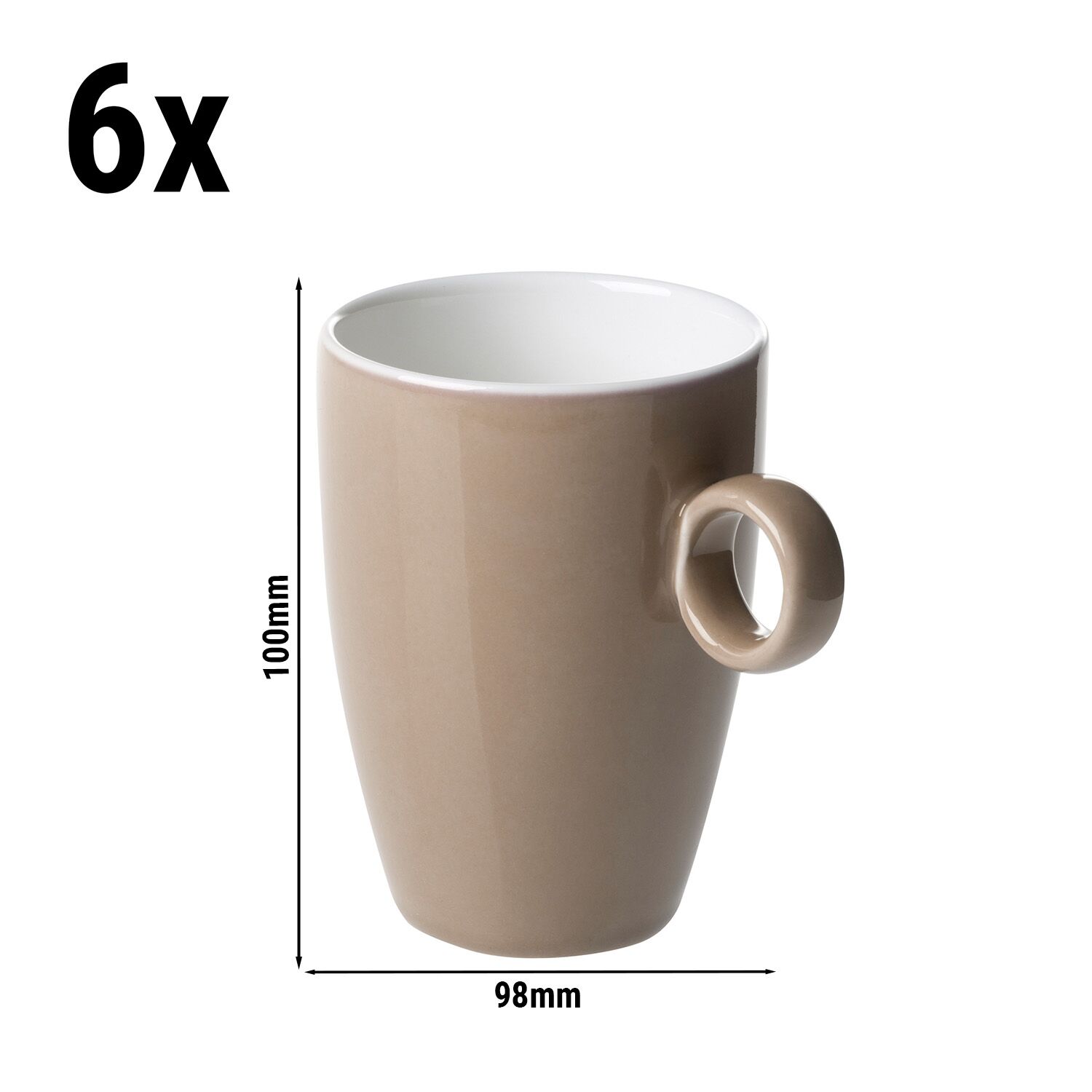(6 pièces) BART COLOUR CAFE – Tasse à café – 230 ml – Marron