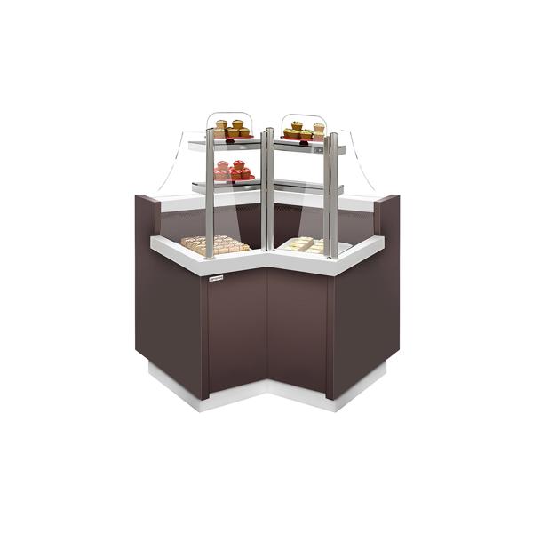 Gekoelde gebaksvitrine RIGA - 1365x990mm - 2 planken - LED-verlichting - automatische ontdooiing - veiligheidsglas