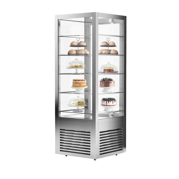 Vitrine Refrigerada - 440L - 675mm - Vidro duplo - com 5 prateleiras de vidro - 2 portas de vidro - Prata