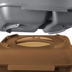 (20 ks) Menubox - 600 ml - dělené (2 přihrádky) - stohovatelný - s bajonetovým uzávěrem - vhodné do myčky - vhodné do mikrovlnné trouby - bez BPA - antracitově šedá/červená