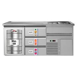 Ψυγείο Πάγκος Μπύρας PREMIUM PLUS - 1950 x 700 χλσ. - Πόρτα με 3 Συρτάρια