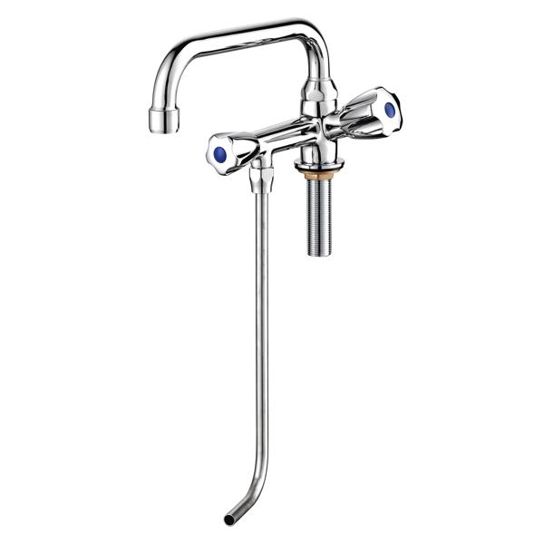 Single hole battery - with 1 Bottom rinse tube & 1 swivel tap