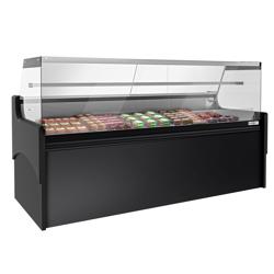 Serve Over Counter - 2480x975mm - black front - glass sliding windows - granite worktop - capacity 200 litres