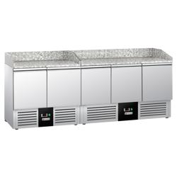 Pizzawerkbank PREMIUM - 2300x700mm - granieten werkblad - met 5 deuren