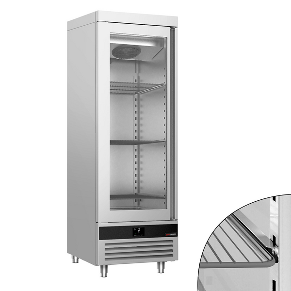 Buzdolabı Paslanmaz Çelik PREMIUM - GN 2/1 - 700 litre - 1 cam kapılı