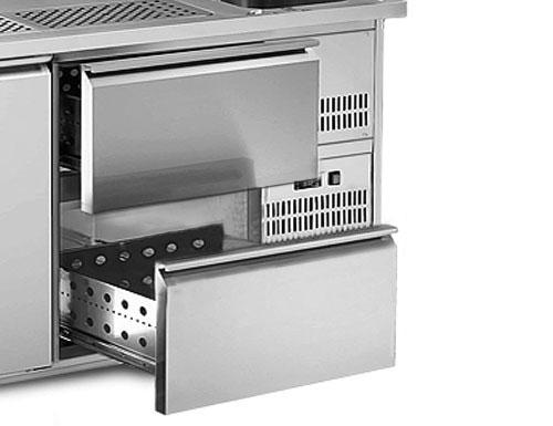 Ladeblok voor biertoonbank - 550x550x800mm - GN 1/2 - 2 laden, RVS, Europese productie - voor series BA & BLA