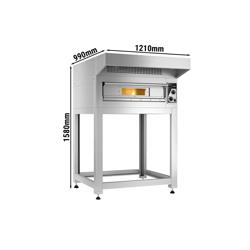 Elektrische pizzaoven - 4x 33cm - Handmatig - incl. afzuigkap & onderstel