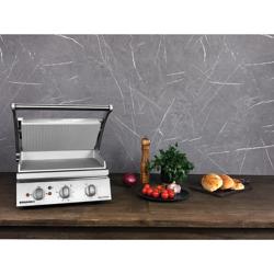 ROBAND | Contactgrill | Hamburger grill - 3.1 kW - bovenzijde Gegroefd & onderzijde Glad - Grilloppervlak: 500x275mm