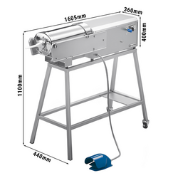 Insaccatrice elettrica per salsicce - 30 litri - 560 Watt - Acciaio inox - incl. comando a pedale 
