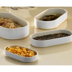 (24 piezas) PERA Blanco - Cuenco / Plato ovalado - 16 x 8 cm