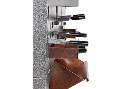 Väggmonterad kolgrill - 2150x750x2350 mm - rostfritt stål AISI 304