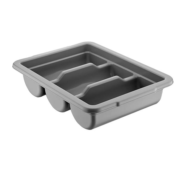 Vassoio portaposate - con 3 scomparti - polipropilene (PP) - Grigio - 291x406mm - Altezza: 96mm