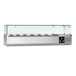 Vitrina refrigerada PREMIUM - 1,6 m x 0,34 m - para 7 contenedores GN 1/4