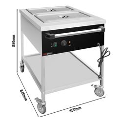 Bain-marie wagen - 1,95 kW - 2x GN 1/1 - met aftapkraan