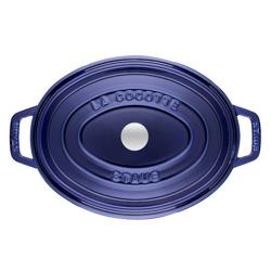 STAUB | Cocotte Oval Enamelled Cast Iron Casserole Dish – 290 mm Oval – Dark Blue