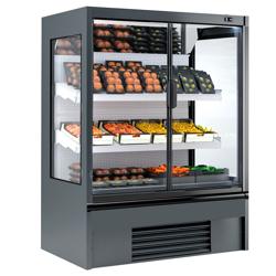 Duvar Tipi Soğuk Self Servis Teşhir Dolabı - 1330mm - 569L - Menteşeli cam kapı & 2 Raf - Antrasit Gri