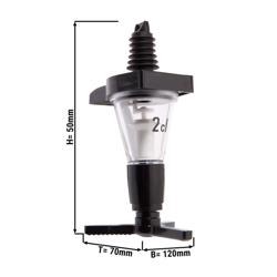 Bar Professional | Tappo dosatore - 2cl - Plastica - Nero - Antigoccia