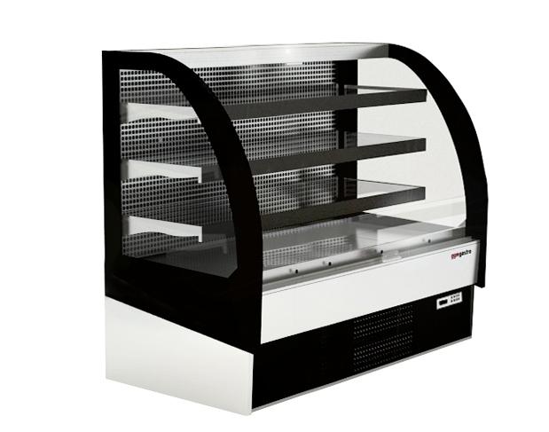 Armoire réfrigérée murale - Libre-service - 1250mm - 365L - avec 3 étagères - arrière fermé - avec rideau de nuit - Noir