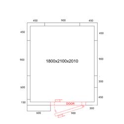 Komora mroźnicza - 1800x2100mm - 5,13m³ - z kurtyną paskową (PCV)