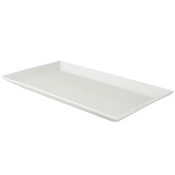 (6 szt.) Talerz łupkowy - WHITE DELIGHT - Porcelana - Platte - 330x185mm - Biały