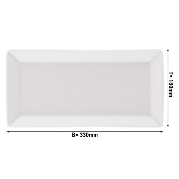 (6 szt.) Talerz łupkowy - MAYA - Porcelana - HoReCa - Prostokątna - 330x180mm - Biały