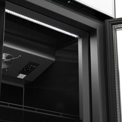 Frigo per bibite - 1200 litri - design senza telaio - con 2 porte in vetro e display pubblicitario