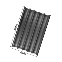 Tavă de copt baghete, din aluminiu, cu acoperire din teflon EN 400 x 600