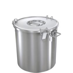 Tárolódoboz - fedéllel - rozsdamentes acél - Ø 240 mm - 12 liter