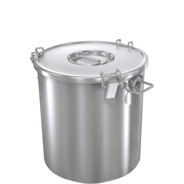Bac alimentaire avec couvercle - inox - Ø 240 mm - 12 litres