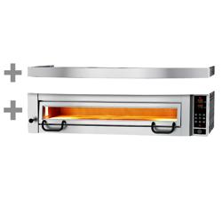 Forno de pizza elétrico Power - (Base em pedra refratária) - 9x Ø34cm - Touch - incl. Exaustor de aço inoxidável com motor - com Exaustor