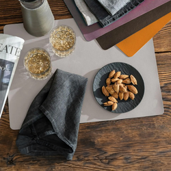 (12 stuks) Placemats James - in elegante lederlook - 33 x 46 cm - Taupe